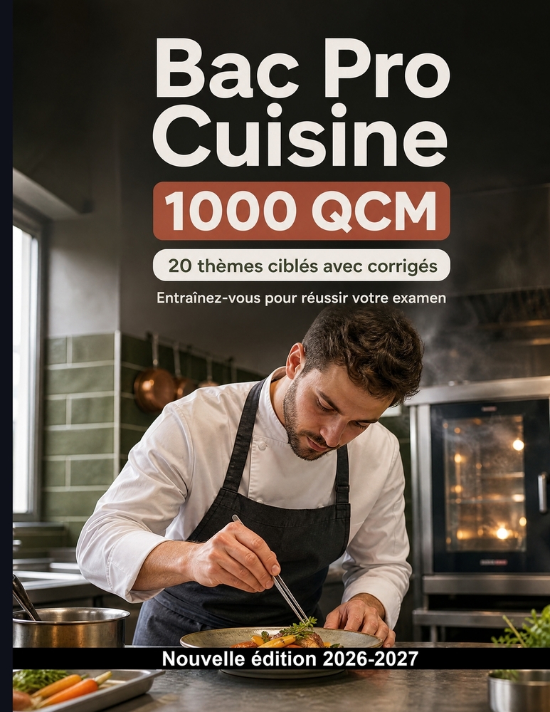 Bac Pro Cuisine: Guide de révision: 1000 QCM officiels: Hygiène, HACCP, traçabilité, stocks et organisation de la production - révision ciblée avec ex cover