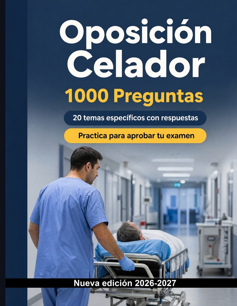 Oposición Celador (2026/2027): Manual de tests: 1000 preguntas verificadas: Seguridad del paciente, movilización, traslado y asepsia hospitalaria - pr cover