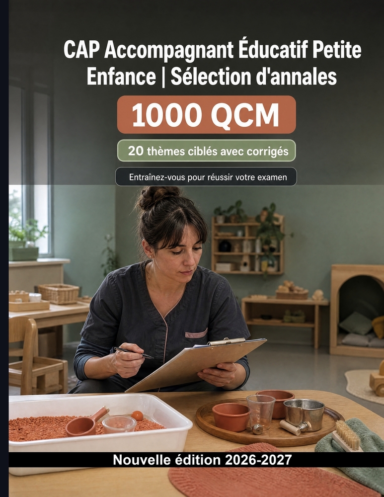 CAP Accompagnant Éducatif Petite Enfance Sélection d'annales: 1000 QCM: Développement, alimentation, hygiène, sécurité et activités d'éveil - révision cover