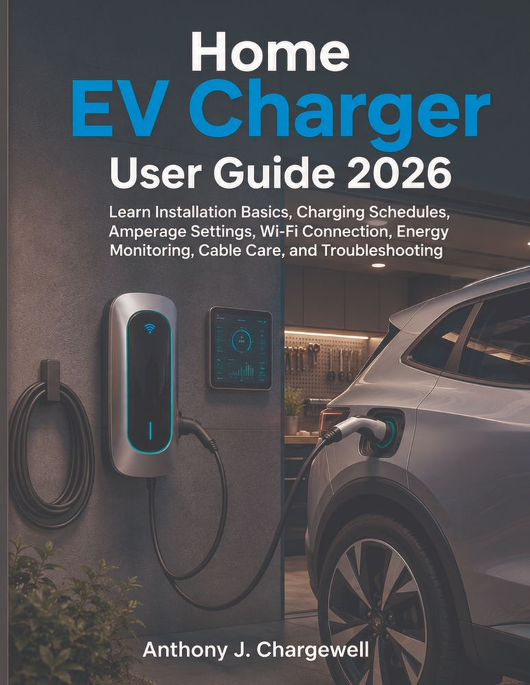 Home EV Charger User Guide 2026: Learn Installation Basics, Charging Schedules, Amperage Settings, Wi-Fi Connection, Energy Monitoring, Cable Care, an cover