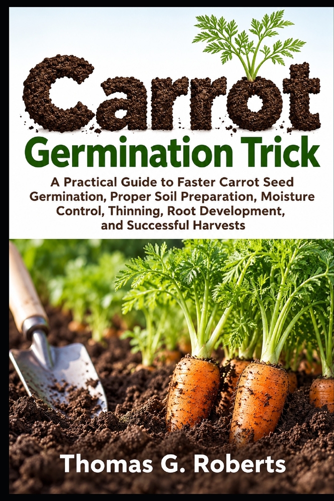 Carrot Germination Trick: A Practical Guide to Faster Carrot Seed Germination, Proper Soil Preparation, Moisture Control, Thinning, Root Development, cover