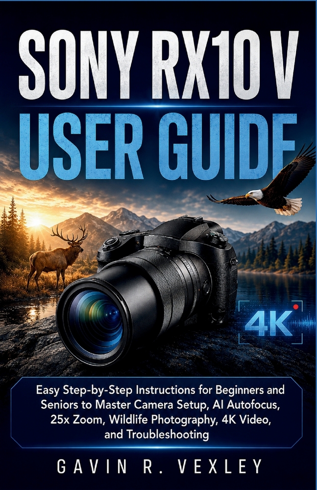 Sony RX10 V User Guide: Easy Step-by-Step Instructions for Beginners and Seniors to Master Camera Setup, AI Autofocus, 25x Zoom, Wildlife Photography, cover
