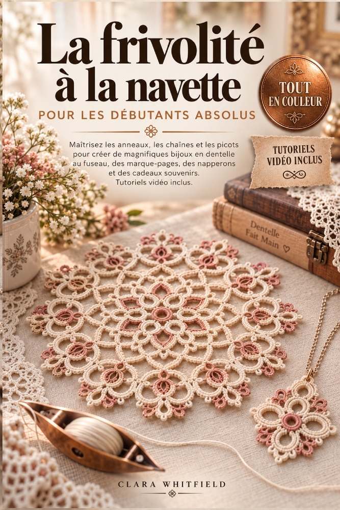 La frivolité à la navette pour les débutants absolus: Maîtrisez les anneaux, les chaînes et les picots pour créer de magnifiques bijoux en dentelle au cover