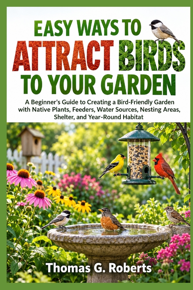 Easy Ways to Attract Birds to Your Garden: A Beginner's Guide to Creating a Bird-Friendly Garden with Native Plants, Feeders, Water Sources, Nesting A cover
