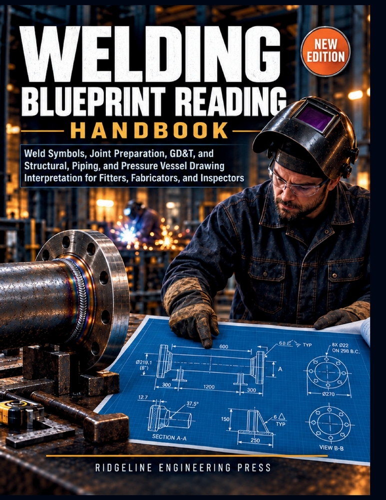 Welding Blueprint Reading Handbook: Weld Symbols, Joint Preparation, GD&T, and Structural, Piping, and Pressure Vessel Drawing Interpretation for Fitt cover