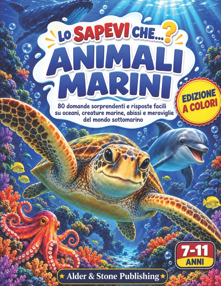 Lo Sapevi Che...? Animali Marini: 80 domande sorprendenti e risposte facili su oceani, creature marine, abissi e meraviglie del mondo sottomarino! cover