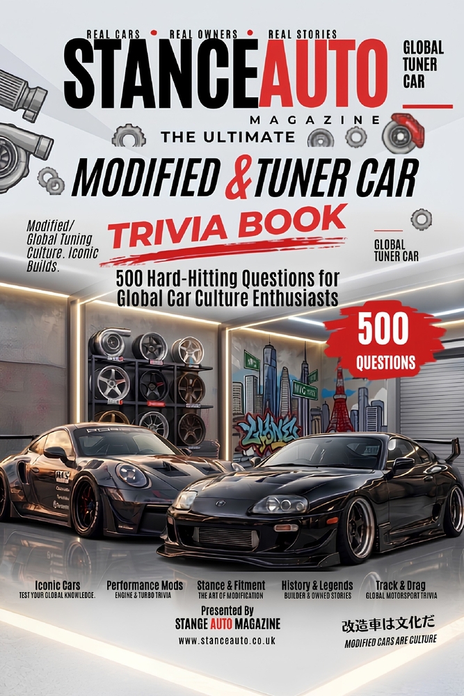 The Ultimate Modified & Tuner Car Trivia Book: 500 Hard-Hitting Questions for Global Car Culture Enthusiasts cover