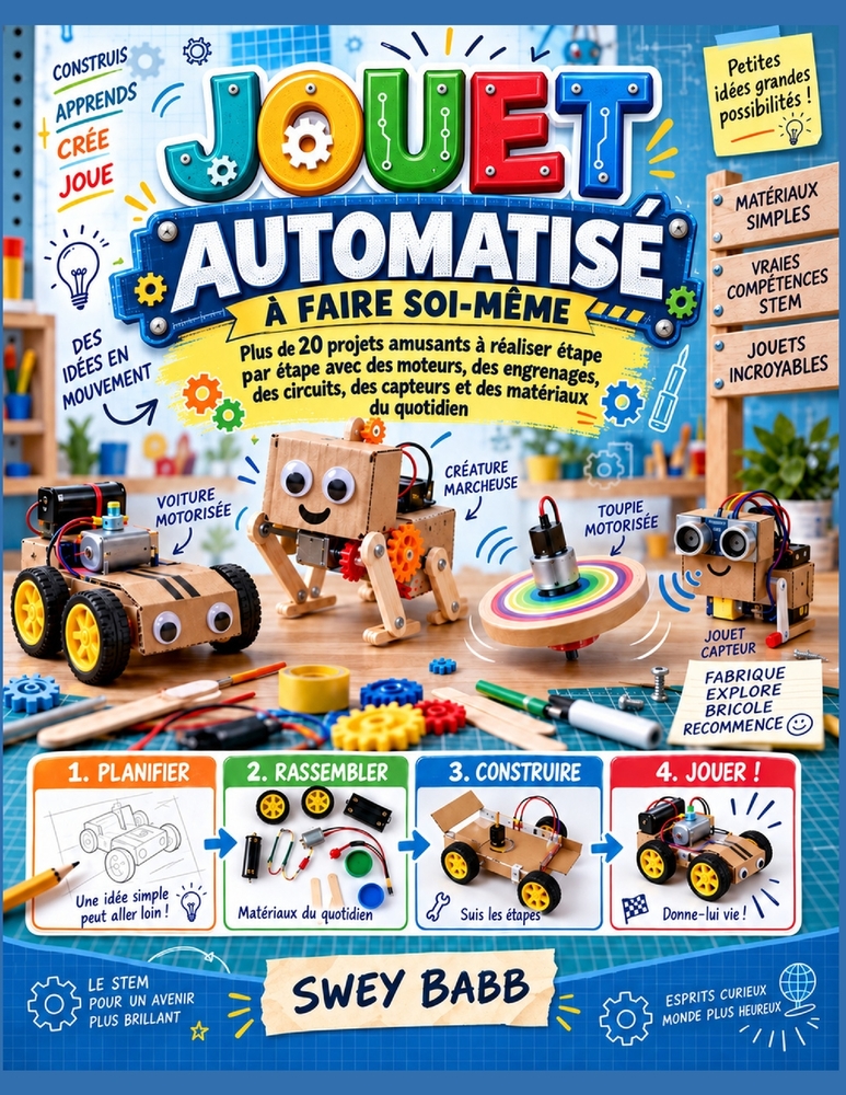 Jouet Automatisé À Faire Soi-Même: Plus de 20 projets amusants à réaliser étape par étape avec des moteurs, des engrenages, des circuits, des capteurs cover