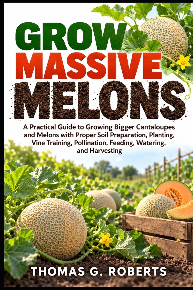 Grow Massive Melons: A Practical Guide to Growing Bigger Cantaloupes and Melons with Proper Soil Preparation, Planting, Vine Training, Pollination, Fe cover