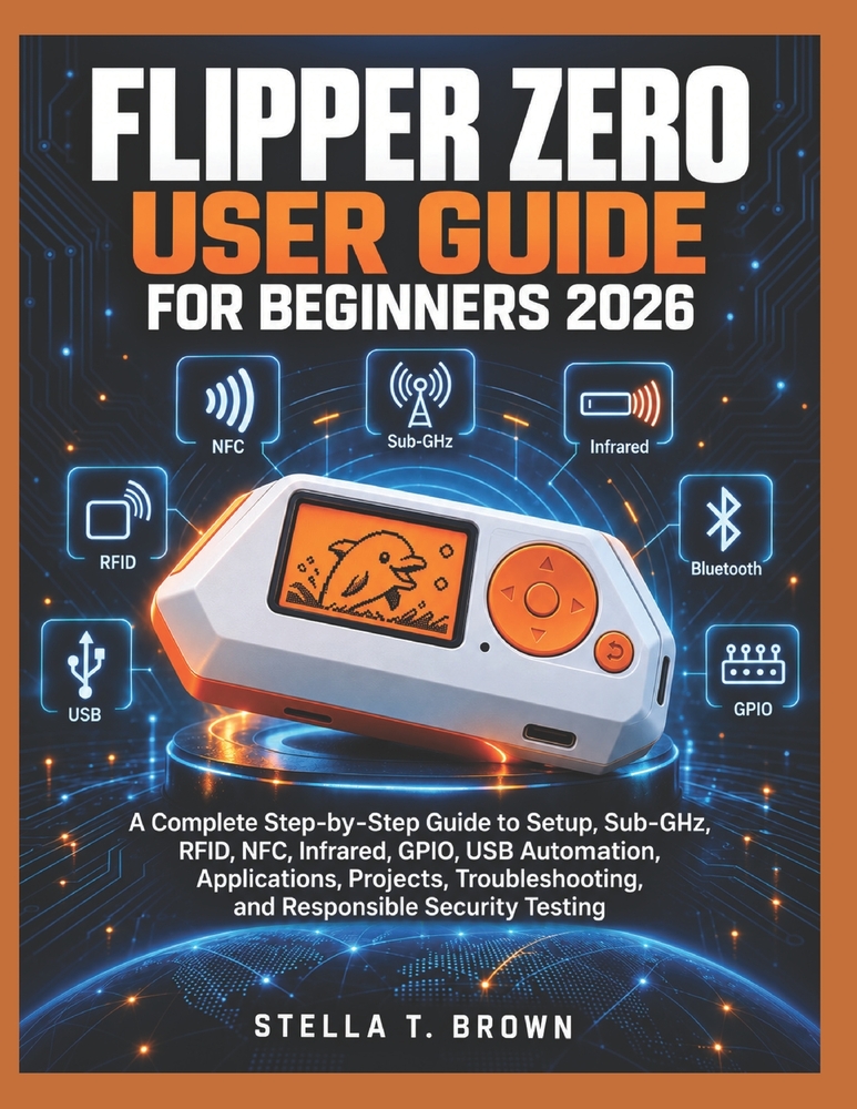 Flipper Zero User Guide for Beginners 2026: A Complete Step-By-Step Guide to Setup, Sub-Ghz, Rfid, Nfc, Infrared, Gpio, USB Automation, Applications, cover