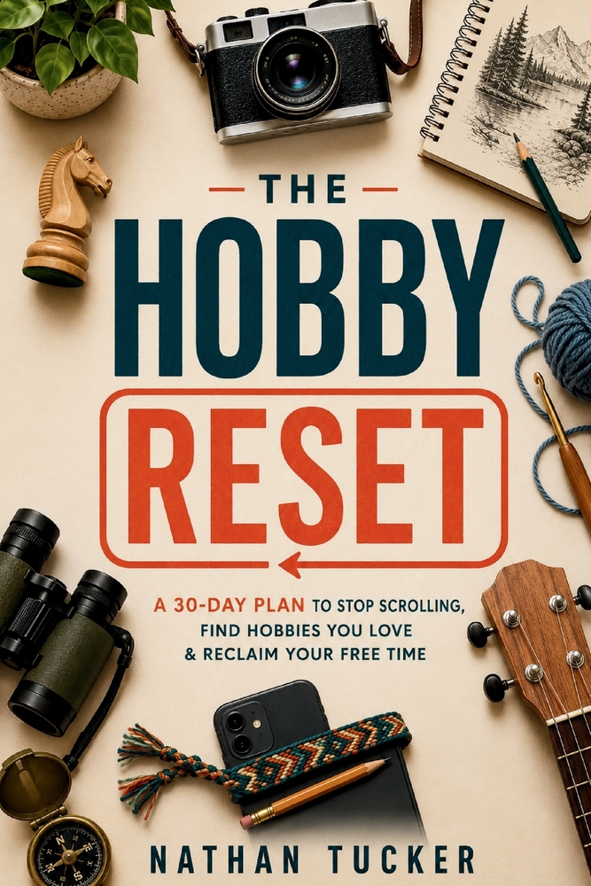 The Hobby Reset: A 30-Day Plan to Stop Scrolling, Find Hobbies You Love & Reclaim Your Free Time cover
