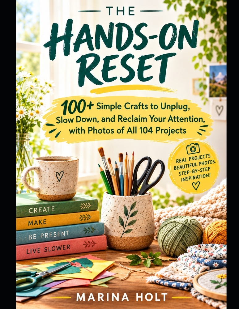 The Hands-On Reset: 100+ Simple Crafts to Unplug, Slow Down, and Reclaim Your Attention cover