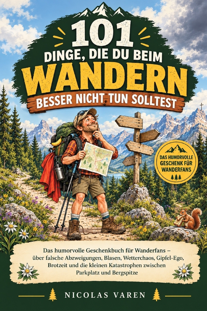 101 Dinge, die du beim Wandern besser nicht tun solltest: Das humorvolle Geschenkbuch für Wanderfans - über falsche Abzweigungen, Blasen, Wetterchaos, cover