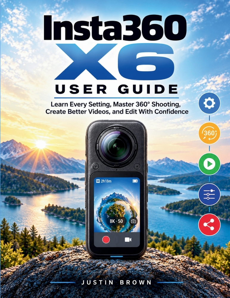 Insta360 X6 User Guide: Learn Every Setting, Master 360° Shooting, Create Better Videos, and Edit With Confidence cover