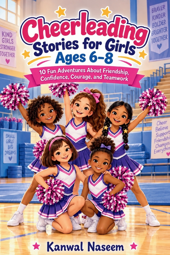 Cheerleading Stories for Girls Ages 6-8: 10 Fun Adventures About Friendship, Confidence, Courage, and Teamwork cover
