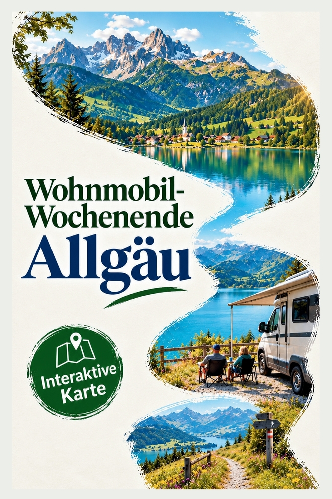 Wohnmobil-Wochenende Allgäu: Stellplätze, Campingplätze, Wanderungen, Bergseen und Sehenswürdigkeiten für den perfekten Kurzurlaub mit dem Wohnmobil cover