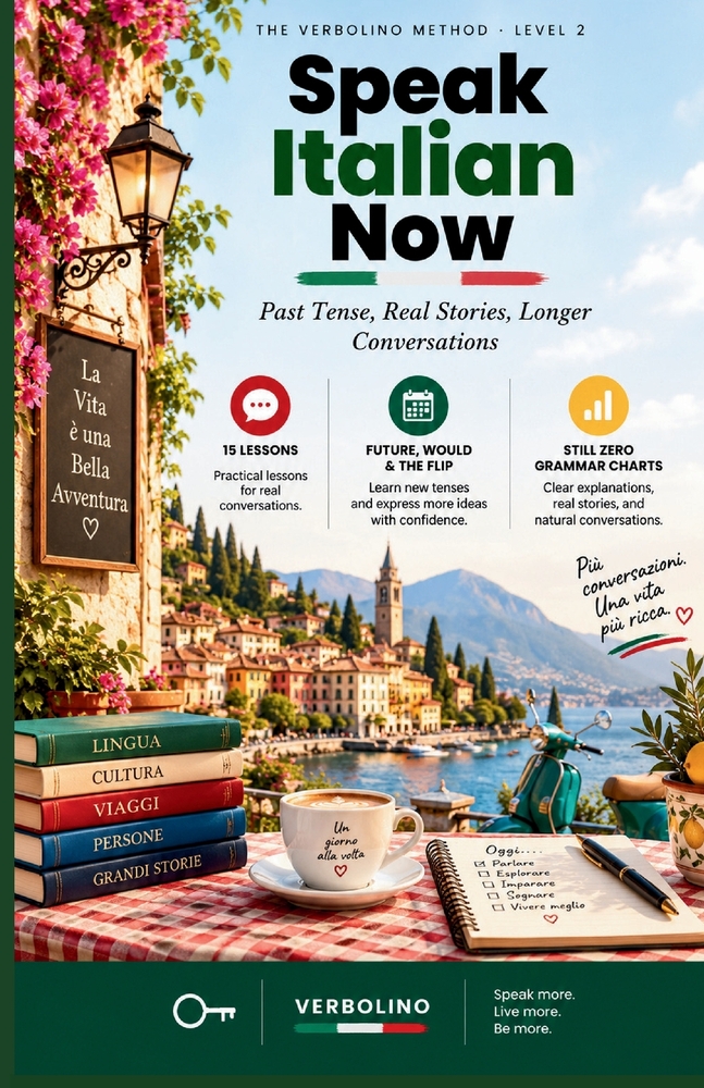 Speak Italian Now, Level 2: Past Tense, Real Stories, Longer Conversations - The No-Grammar Method cover