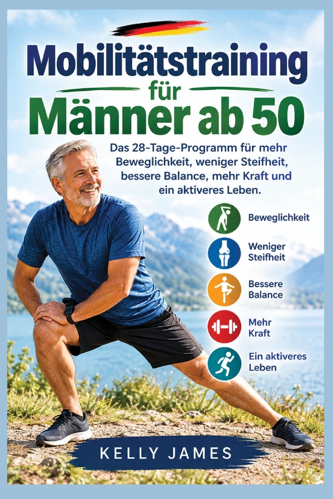 Mobilitätstraining für Männer ab 50: Das 28-Tage-Programm für mehr Beweglichkeit, weniger Steifheit, bessere Balance, mehr Kraft und ein aktiveres Leb cover