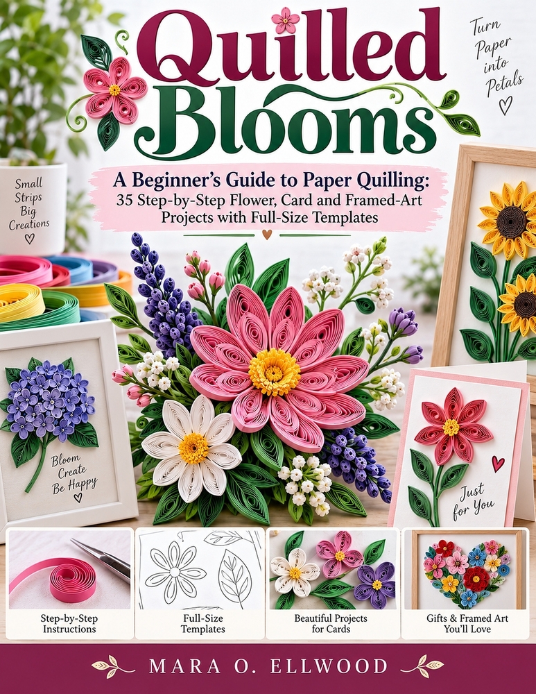 Quilled Blooms: A Beginner's Guide to Paper Quilling, 35 Step-by-Step Flower, Card and Framed-Art Projects with Full-Size Templates cover