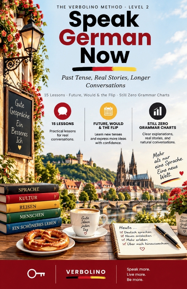 Speak German Now, Level 2: Past Tense, Real Stories, Longer Conversations - The No-Grammar Method cover