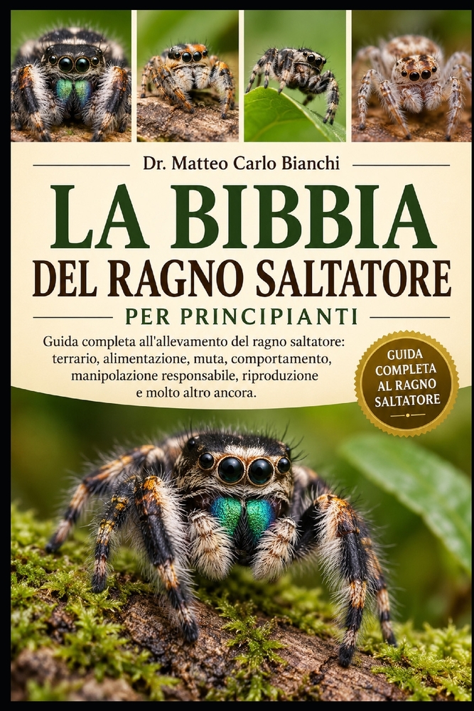 La Bibbia del Ragno Saltatore Per Principianti: Guida completa all'allevamento del ragno saltatore: terrario, alimentazione, muta, comportamento, mani cover