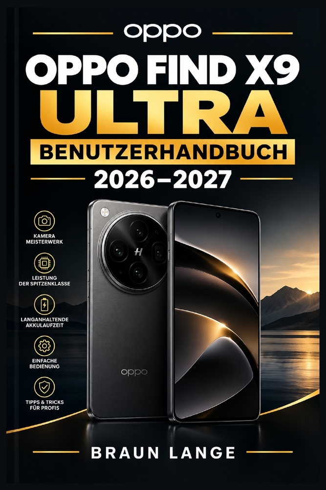 Oppo Find X9 Ultra Benutzerhandbuch 2026-2027: Praxisbegleiter für Ersteinrichtung, mobile Fotografie, smarte Funktionen, Akkumanagement und Fehlerbeh cover