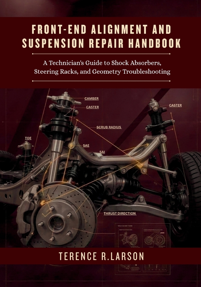 Front-End Alignment and Suspension Repair Handbook: A Technician's Guide to Shock Absorbers, Steering Racks, and Geometry Troubleshooting cover