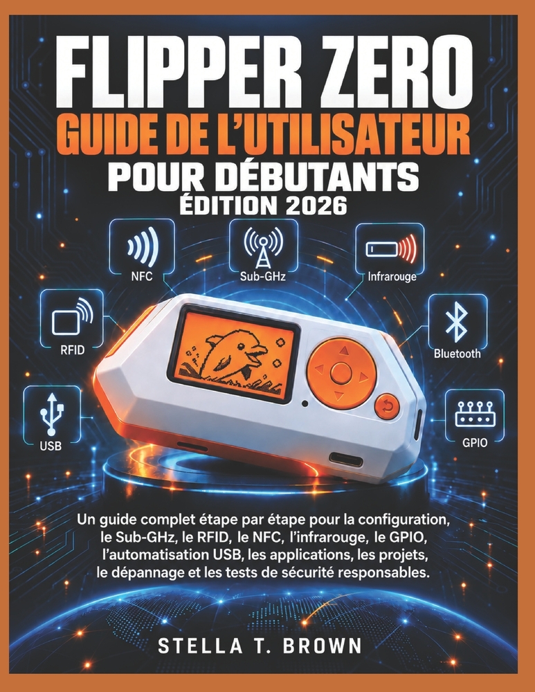 Guide d'Utilisation de Flipper Zero Pour Débutants 2026: Un Guide Complet Étape Par Étape Pour La Configuration, Sub-Ghz, Rfid, Nfc, Infrarouge, Gpio, cover