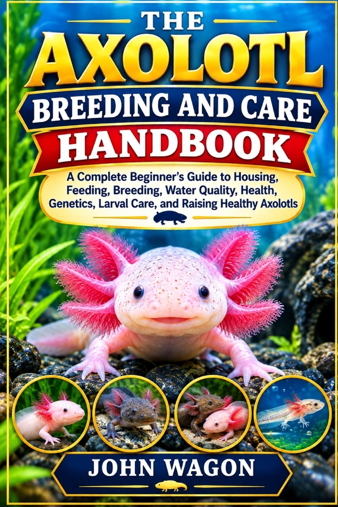 The Axolotl Breeding and Care Handbook: A Complete Beginner's Guide to Housing, Feeding, Breeding, Water Quality, Health, Genetics, Larval Care, and R cover