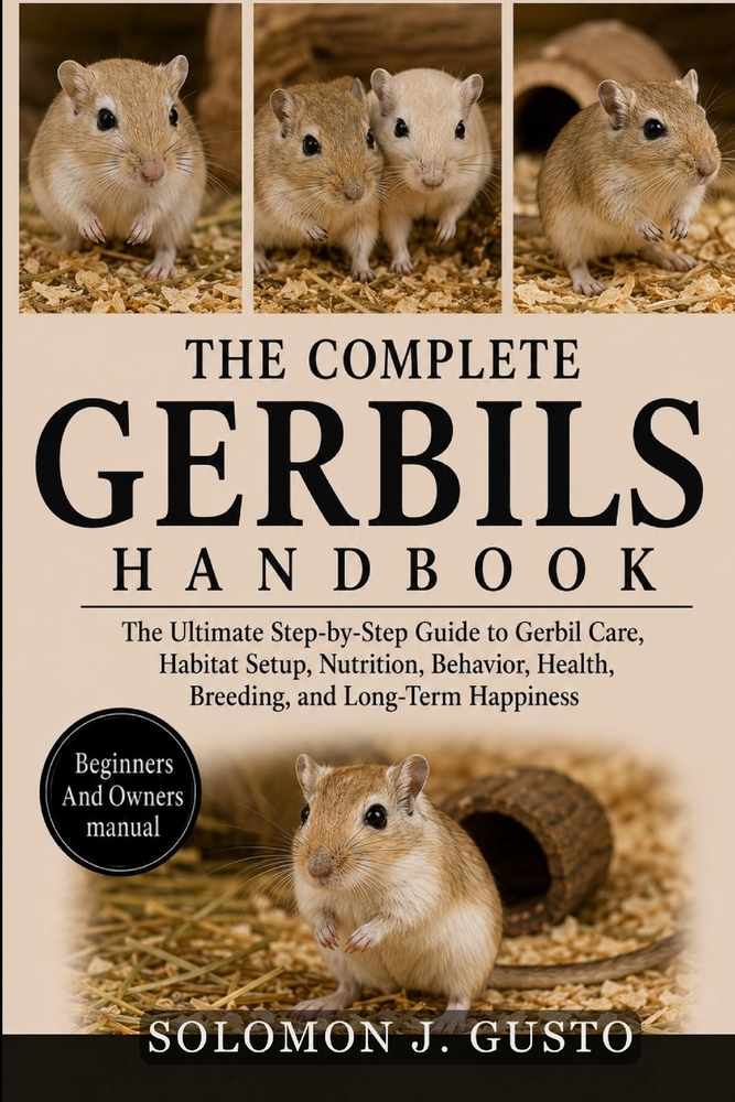 The Complete Gerbils Handbook: The Ultimate Step-by-Step Guide to Gerbil Care, Habitat Setup, Nutrition, Behavior, Health, Breeding, and Long-Term Hap cover