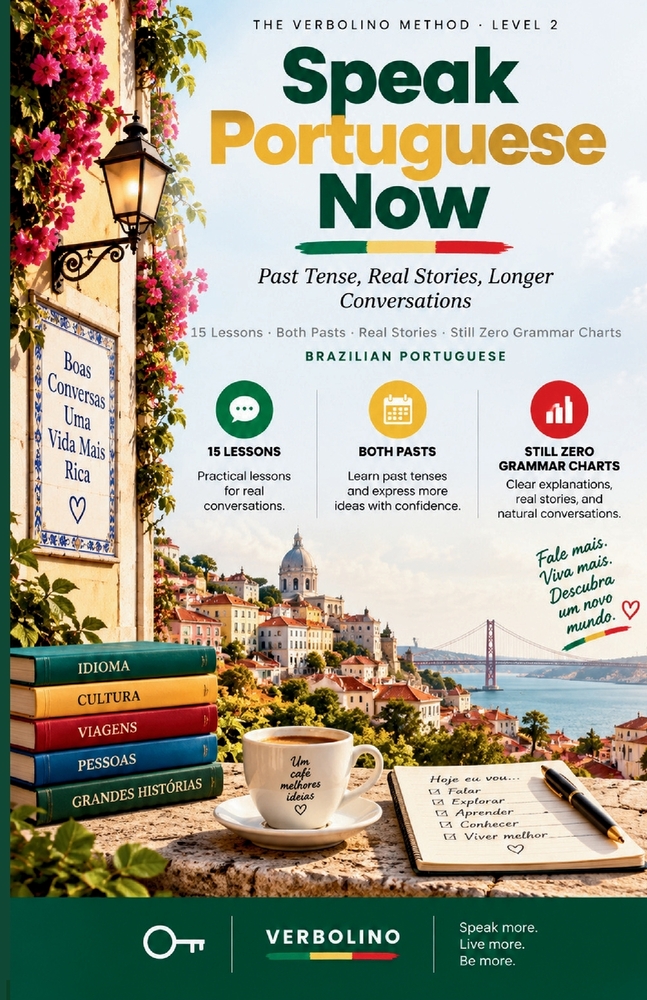 Speak Portuguese Now, Level 2: Brazilian Portuguese: Past Tense, Real Stories, Longer Conversations - The No-Grammar Method cover