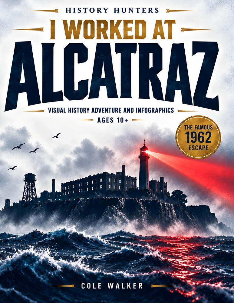 I worked at ALCATRAZ: Immersive Visual History Adventure: Infographics, Maps, Prison Life, the Famous Escape from Alcatraz & the Unsolved Mystery cover