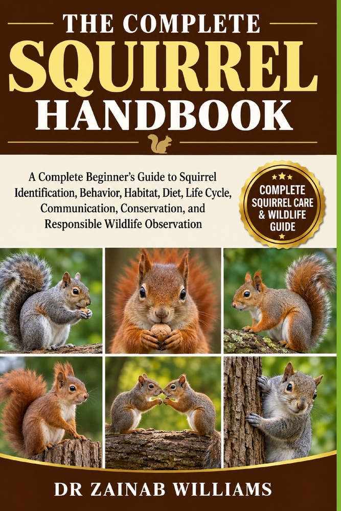 The Complete Squirrel Handbook: A Complete Beginner's Guide to Squirrel Identification, Behavior, Habitat, Diet, Life Cycle, Communication, Conservati cover