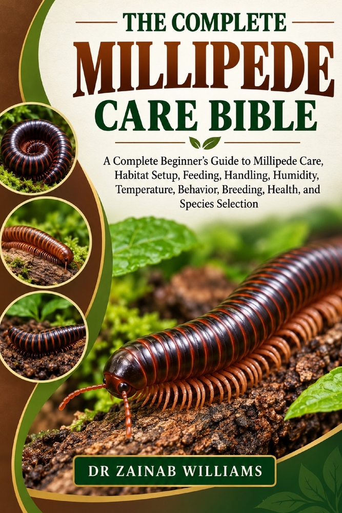 The Complete Millipede Care Bible: A Complete Beginner's Guide to Millipede Care, Habitat Setup, Feeding, Handling, Humidity, Temperature, Behavior, B cover