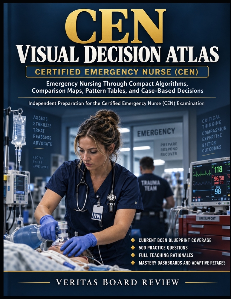 CEN Visual Decision Atlas: Emergency Nursing Through Compact Algorithms, Comparison Maps, Pattern Tables, and Case-Based Decisions cover