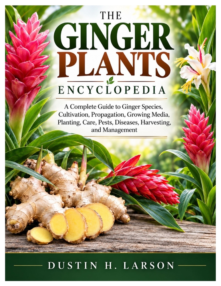 The Ginger Plants Encyclopedia: A Complete Guide to Ginger Species, Cultivation, Propagation, Growing Media, Planting, Care, Pests, Diseases, Harvesti cover