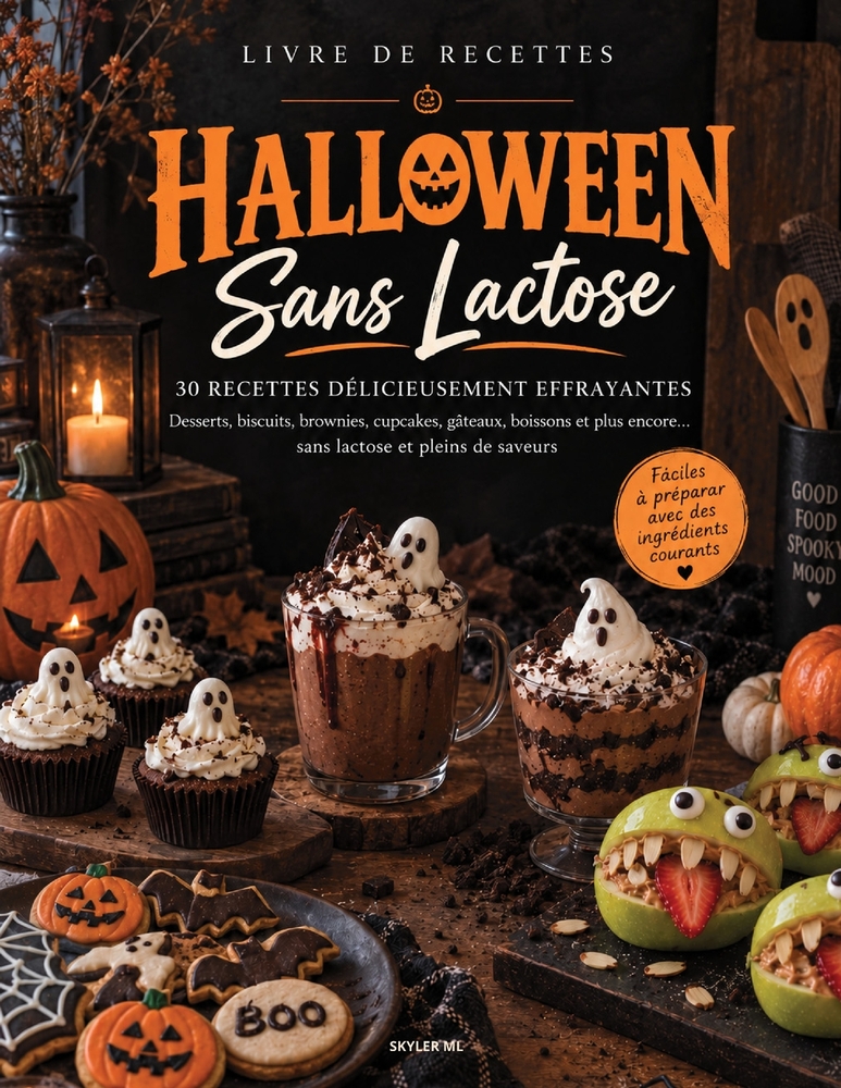 Recettes Halloween Sans Lactose: 30 desserts faciles et effrayants: biscuits, brownies, cupcakes, gâteaux et boissons pour une fête d'Halloween gourma cover