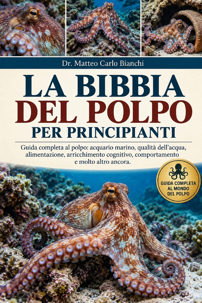 La Bibbia del Polpo Per Principianti: Guida completa al polpo: acquario marino, qualità dell'acqua, alimentazione, arricchimento cognitivo, comportame cover