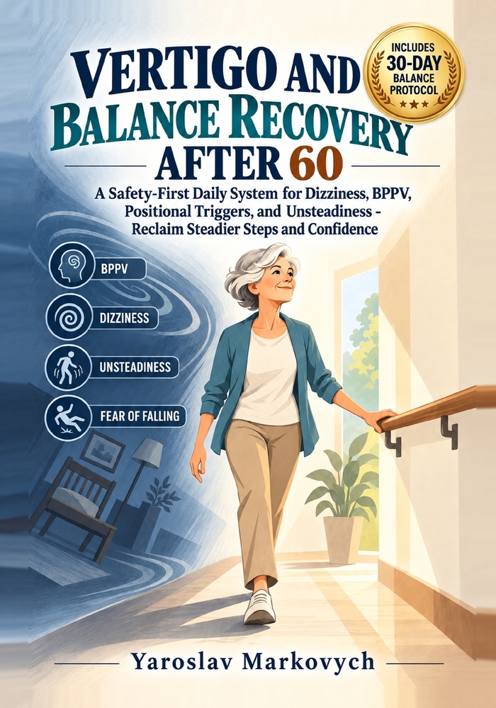 Vertigo and Balance Recovery After 60: A Safety-First Daily System for Dizziness, BPPV, Positional Triggers, and Unsteadiness - Reclaim Steadier Steps cover