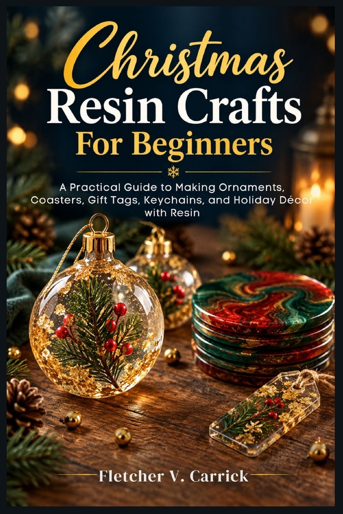 Christmas Resin Crafts For Beginners: A Practical Guide to Making Ornaments, Coasters, Gift Tags, Keychains, and Holiday Décor with Resin cover