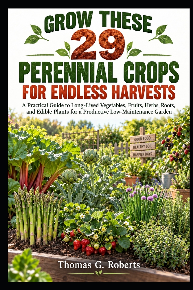 Grow These 29 Perennial Crops for Endless Harvests: A Practical Guide to Long-Lived Vegetables, Fruits, Herbs, Roots, and Edible Plants for a Producti cover