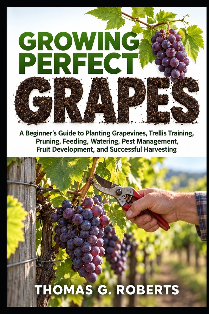 Growing Perfect Grapes: A Beginner's Guide to Planting Grapevines, Trellis Training, Pruning, Feeding, Watering, Pest Management, Fruit Development, a cover