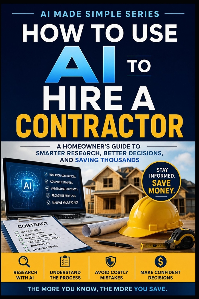 How to use AI to Hire a Contractor: A Homeowner's Guide to Smarter Research, Better Decisions, and Saving Thousands cover