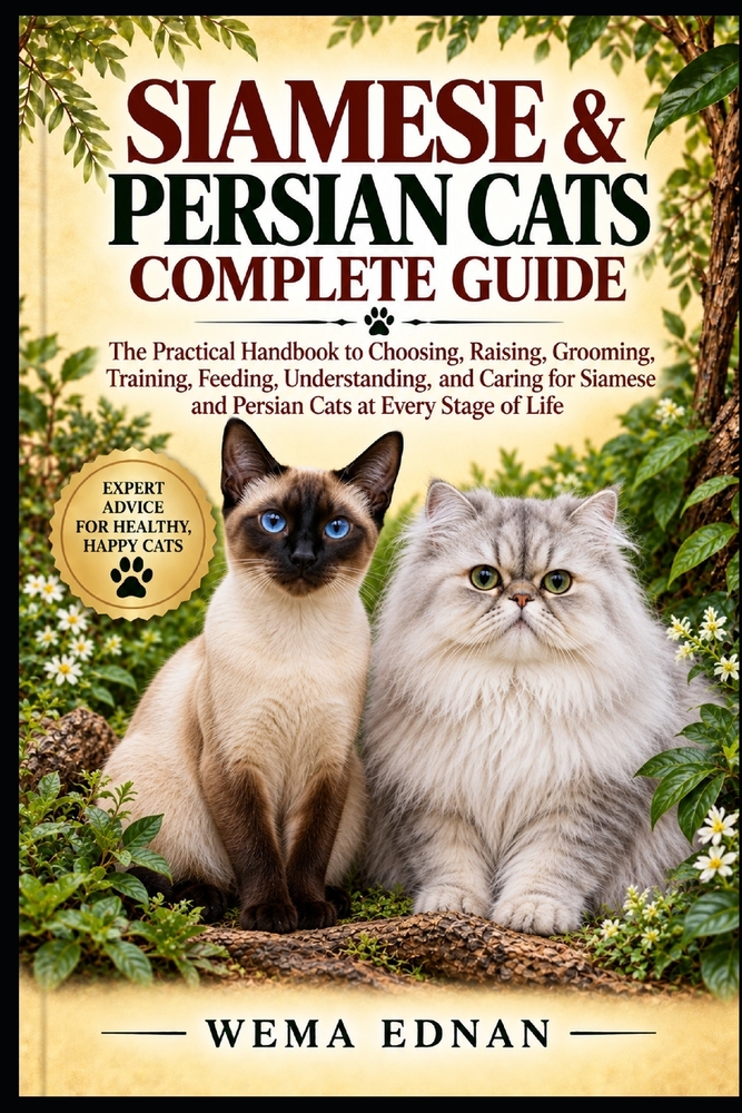 Siamese & Persian Cats Complete Guide: The Practical Handbook to Choosing, Raising, Grooming, Training, Feeding, Understanding, and Caring for Siamese cover