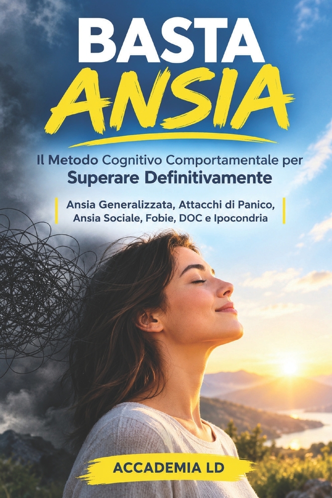 Basta Ansia: Il Metodo Cognitivo Comportamentale per Superare Definitivamente Ansia Generalizzata, Attacchi di Panico, Ansia Sociale, Fobie, DOC e Ipo cover