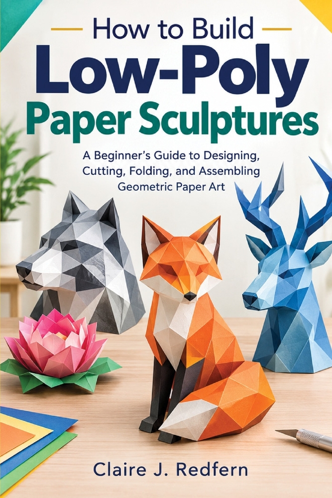 How to Build Low-Poly Paper Sculptures: A Beginner's Guide to Designing, Cutting, Folding, and Assembling Geometric Paper Art cover