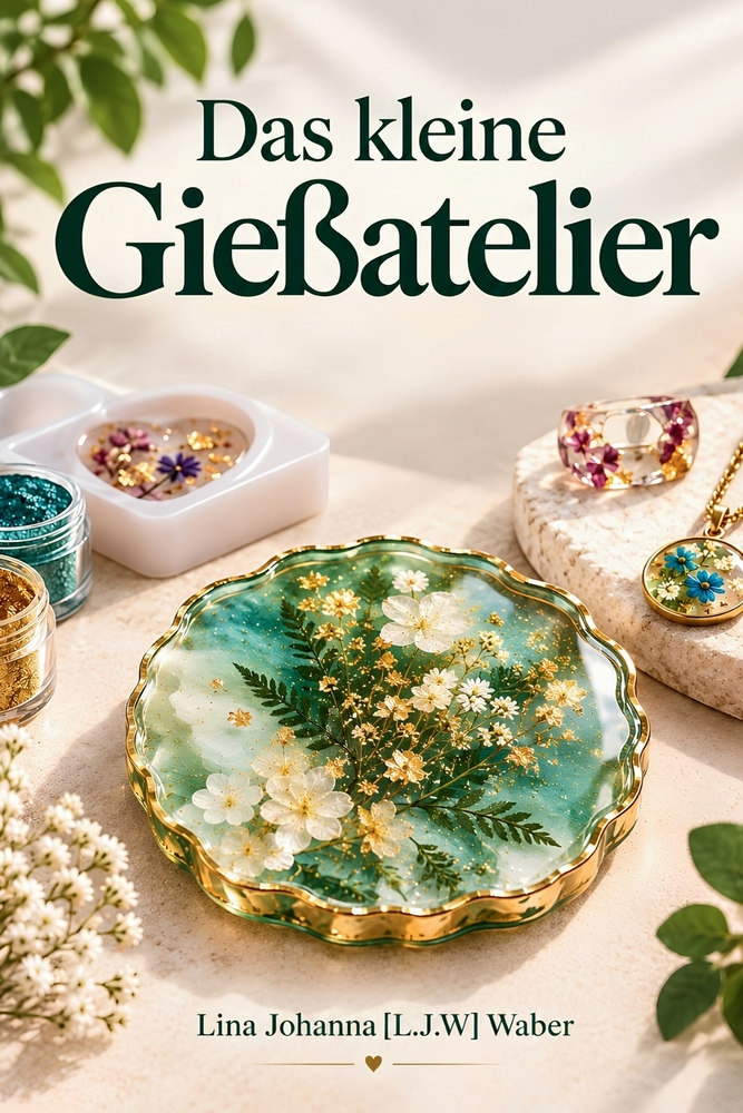 Das kleine Gießatelier: Ein anfängerfreundlicher Leitfaden für die Herstellung von Resin-Untersetzern, Schmuck, Erinnerungsstücken & Geschenken für je cover