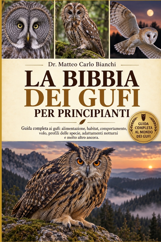 La Bibbia Dei Gufi Per Principianti: Guida completa ai gufi: alimentazione, habitat, comportamento, volo, profili delle specie, adattamenti notturni e cover