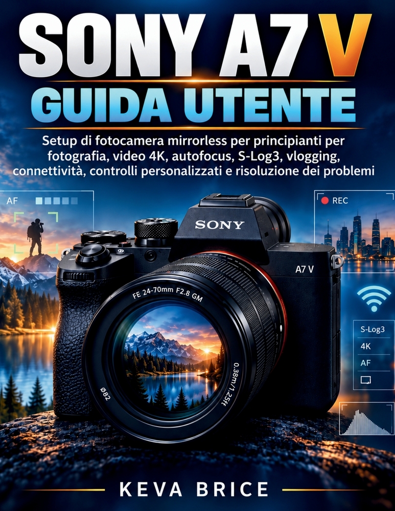 Sony A7 V Guida Utente: Setup di fotocamera mirrorless per principianti per fotografia, video 4K, autofocus, S-Log3, vlogging, connettività, controlli cover