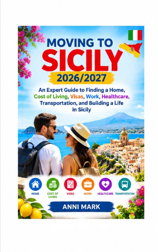 Moving to Sicily 2026/2027: An Expert Guide to Finding a Home, Cost of Living, Visas, Work, Healthcare, Transportation, and Building a Life in Sicily cover
